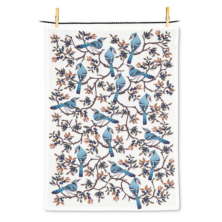 Blue Jays & Berries Kitchen Towel 20x28''L