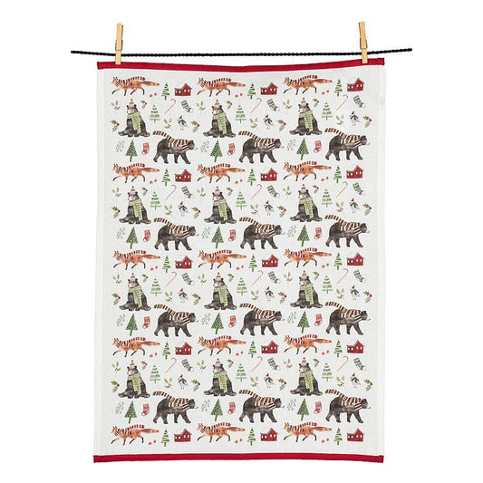 Woodland Animal Christmas Kitchen Towel