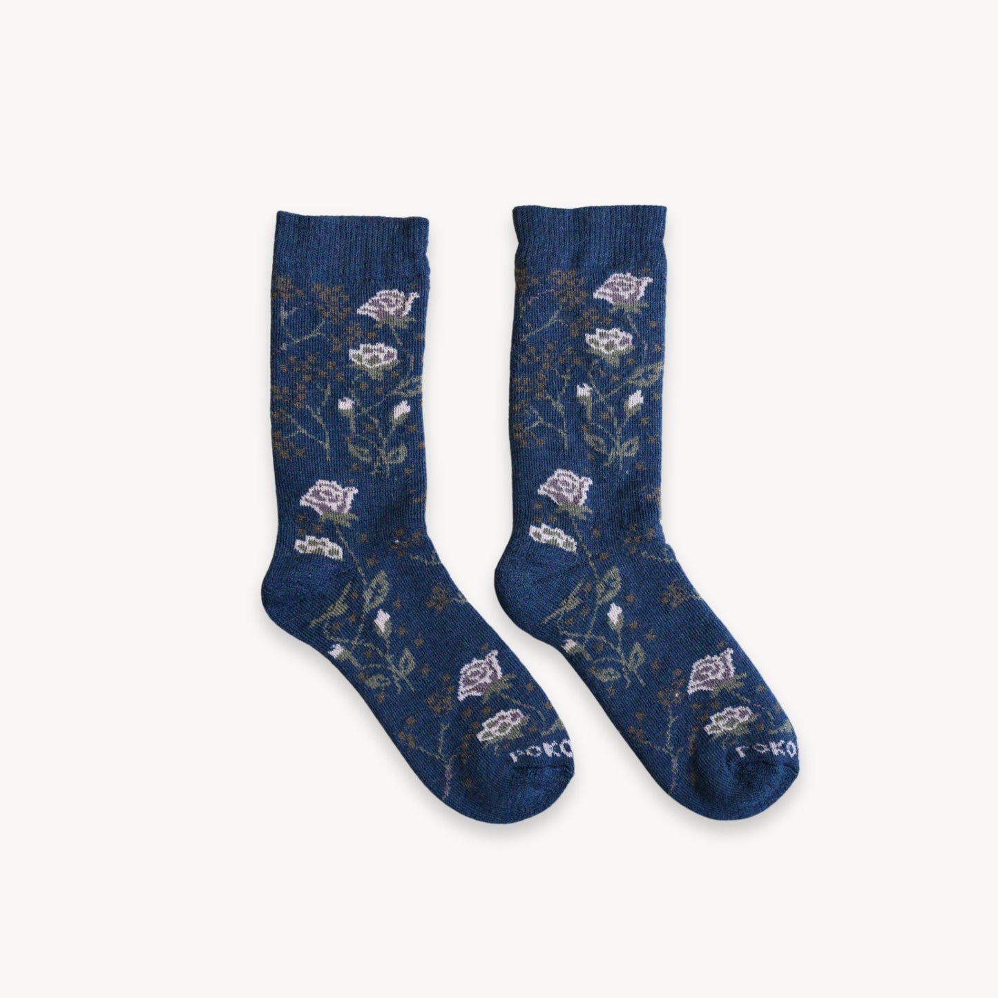 Alpaca Socks - Thick Print - Blue Rose