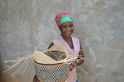 African Market Shopping Basket - Yellow & Orange