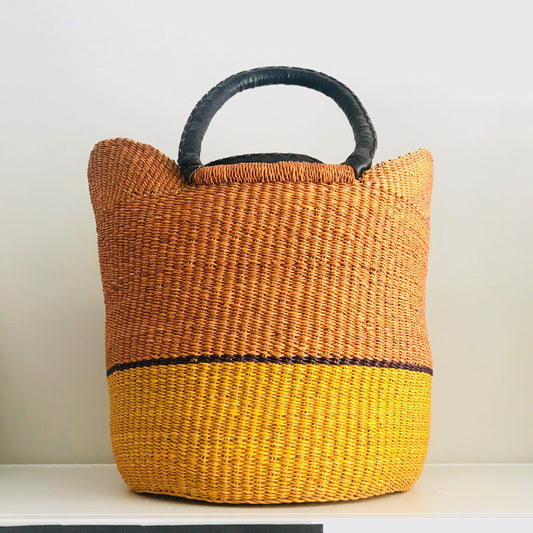African Market Shopping Basket - Yellow & Orange
