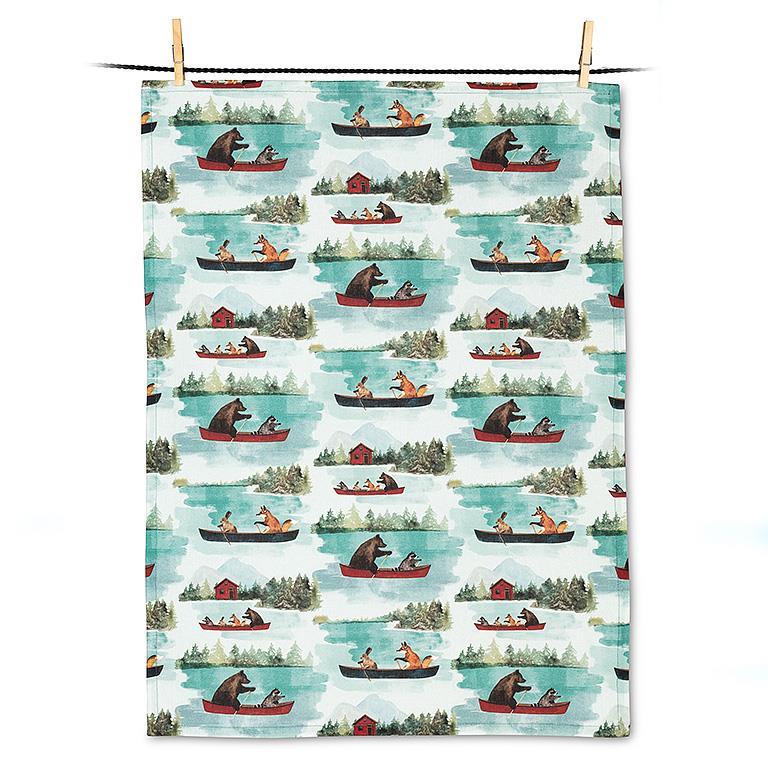 Animals in Canoe Kitchen Towel