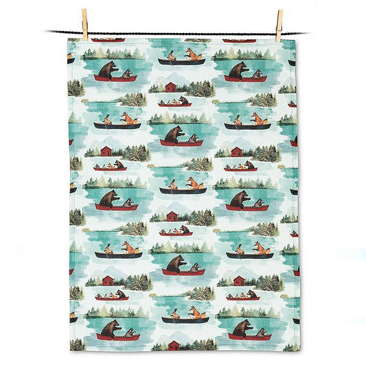 Animals in Canoe Kitchen Towel