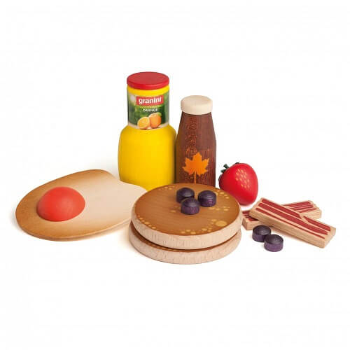 Assorted Wooden American Breakfast Food Set by Erzi Toys Erzi Prettycleanshop