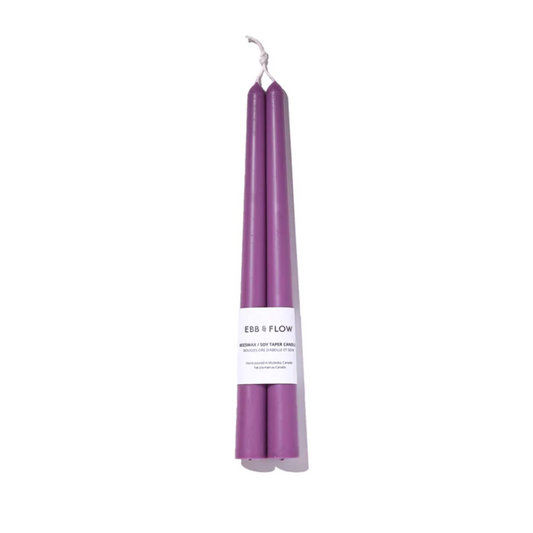 Beeswax/Soy Taper Candles - Plum