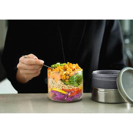 Glass Lunch Pot & Case - Slate