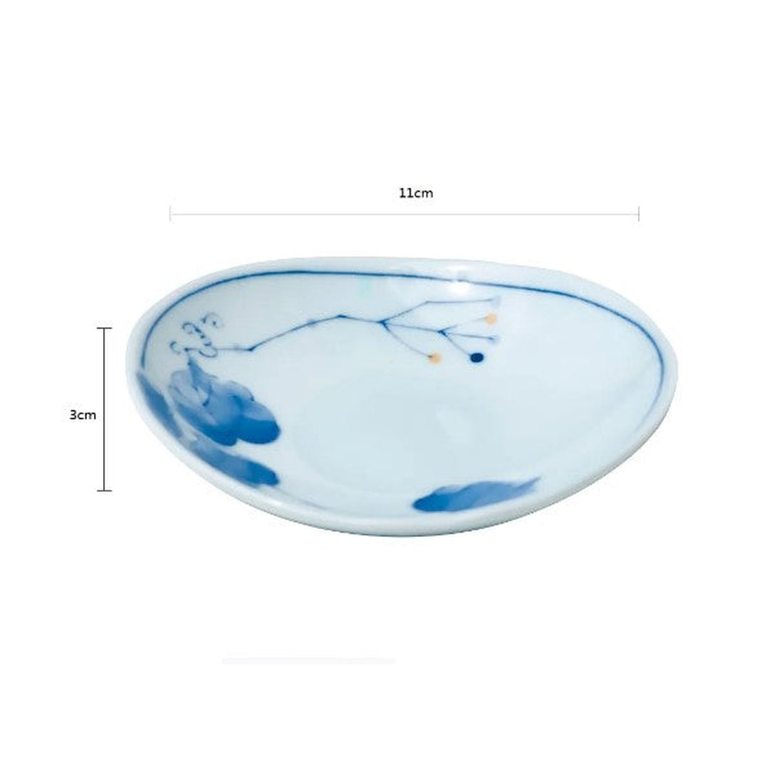 Blue Leaf Japanese Porcelain Dish