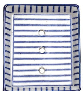 Blue Rectangle Soap Dish Assorted Patterns