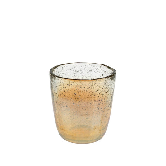 Bubble Glass Votive, Gold Luster