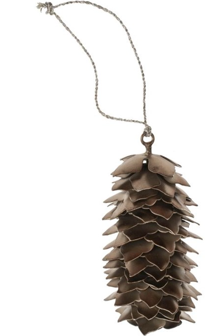 Silver Pinecone Ornament