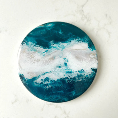 Ceramic Resin Coasters - Emerald Jewel