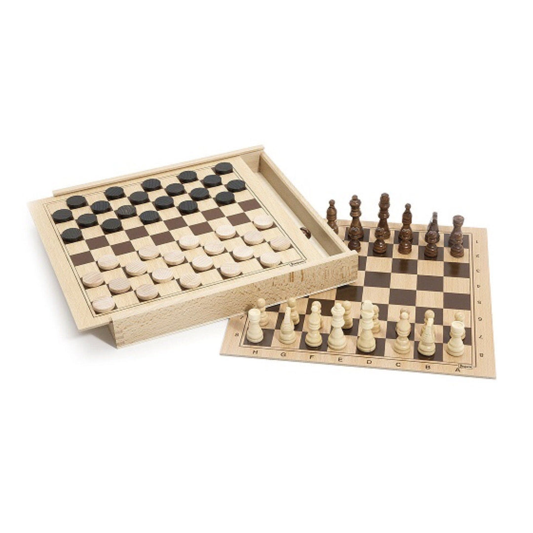 Chess and Checkers Wooden Game by Jeujura