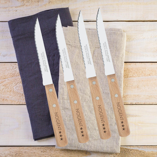 Classic Steak Knife Set of 4 by Nogent - Beechwood