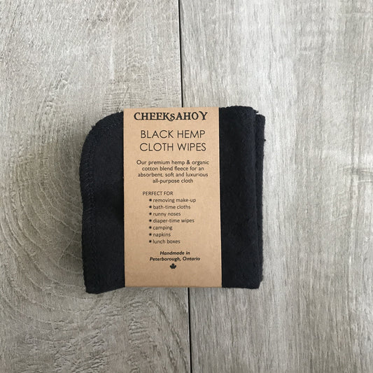 Cloth Wipes - Black Hemp 5 pack Baby and Kids Cheeks Ahoy Prettycleanshop