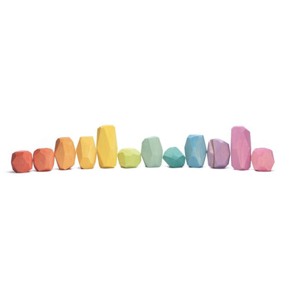 Coloured Wooden Stones (12pc) by OCAMORA