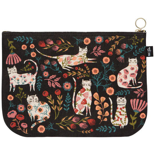 Cotton Canvas Zipper Pouch - Catbloom