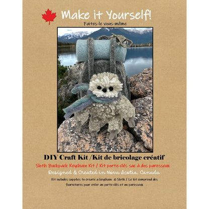 DIY Fibre Art Sloth w/ Felt Backpack Kit