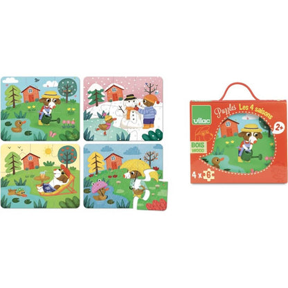 Four Seasons Wooden Puzzles by VILAC Kids Vilac Prettycleanshop