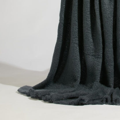 Foxford Dark Grey Mohair Throw