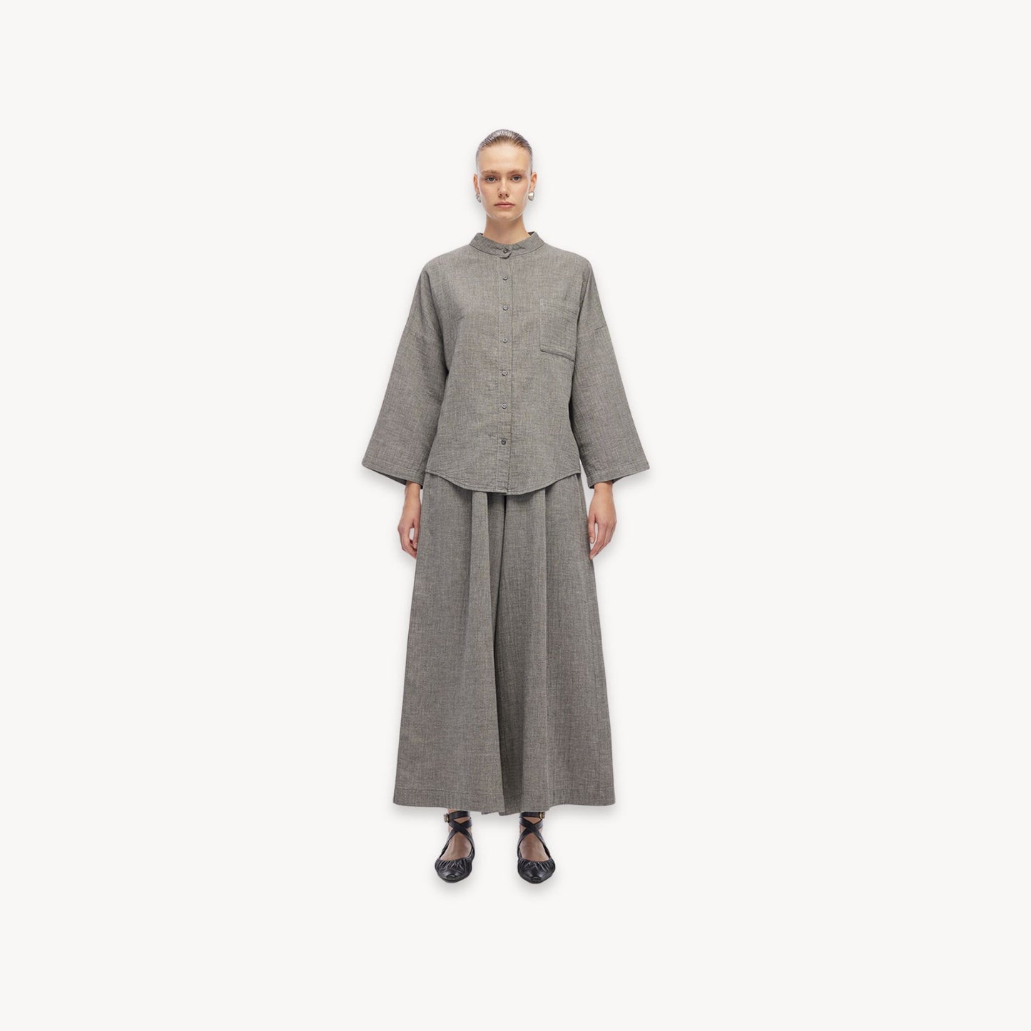 Wide Palazzo Pants - One Size in Grey - by Pokoloko