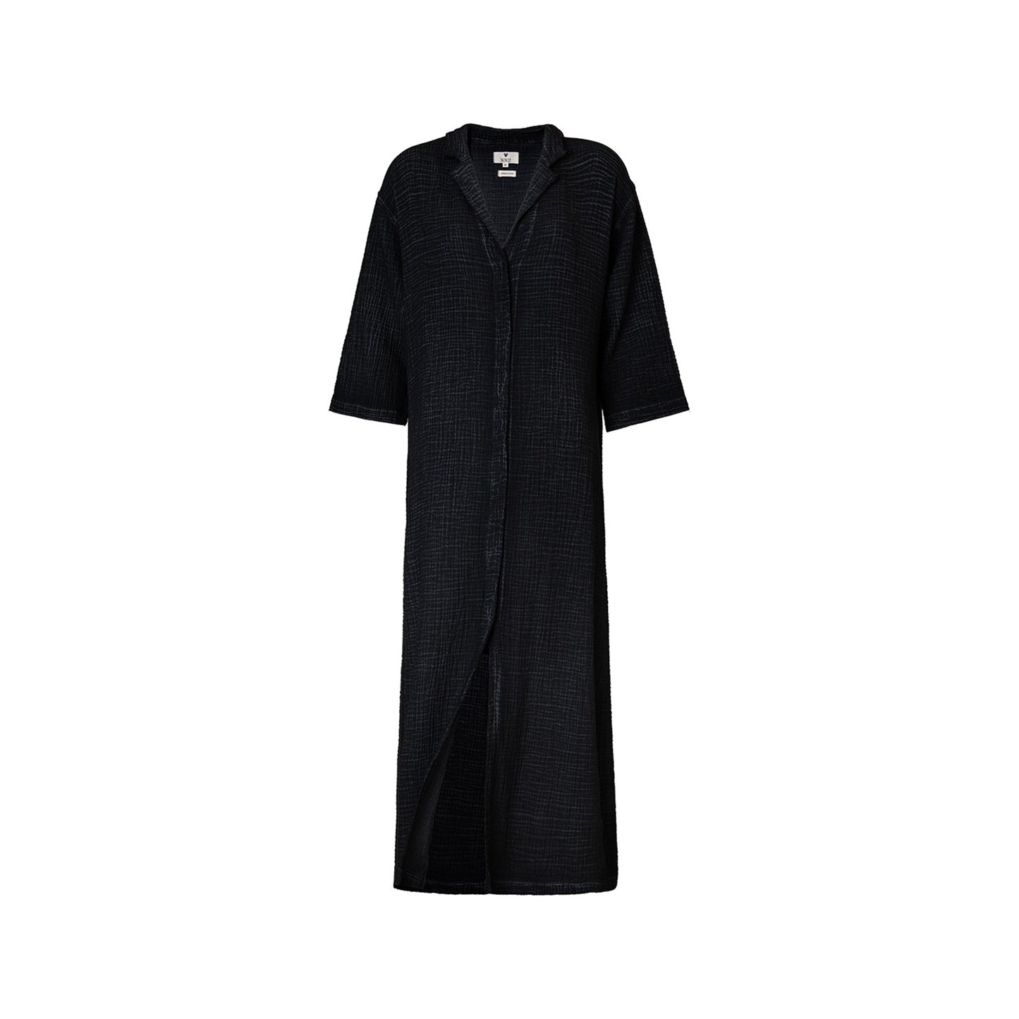 Crinkle Shirt Dress - One Size in Black - by Pokoloko