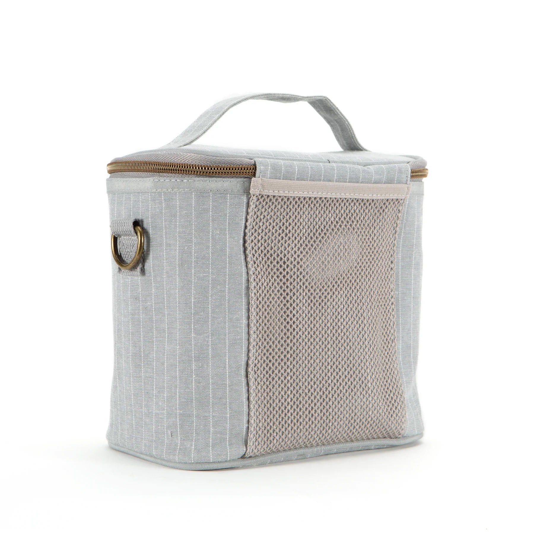 Linen Lunch Poche Bag - Pinstripe Heather Grey by SoYoung