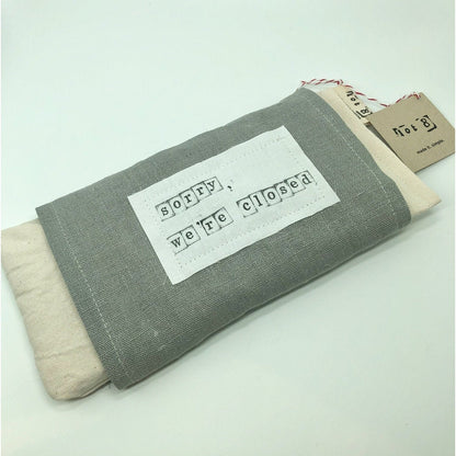 Linen Weighted Eye Pillow with flax and lavender