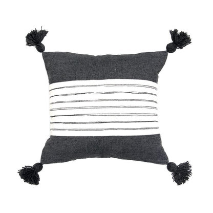 Moroccan Pillow - Belted Charcoal