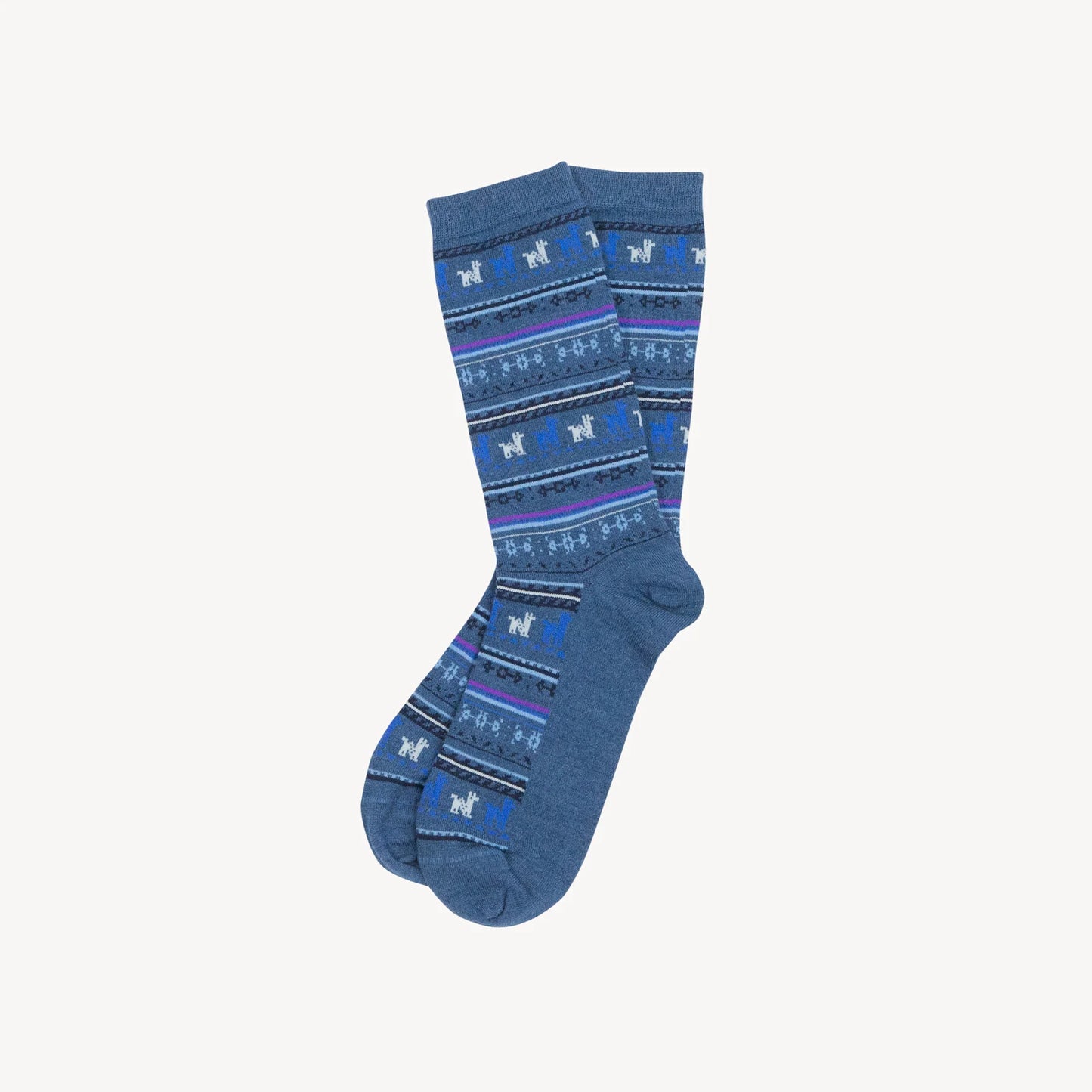 Alpaca Socks - Print - Denim