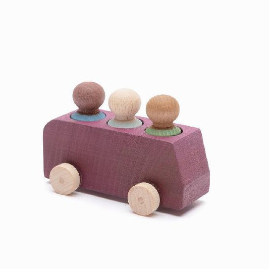 Plum Bus with Three Figures by LUBULONA