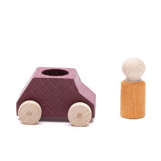 Plum Car with Ochre Figure by LUBULONA