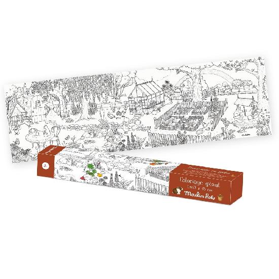 Promenade au jardin (A Walk in the Garden) Giant Colouring Poster by Moulin Roty