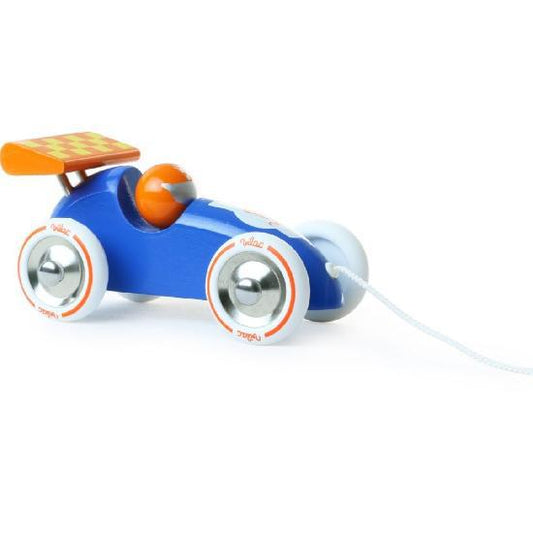 Pull Along Racing Car Blue and Orange by VILAC