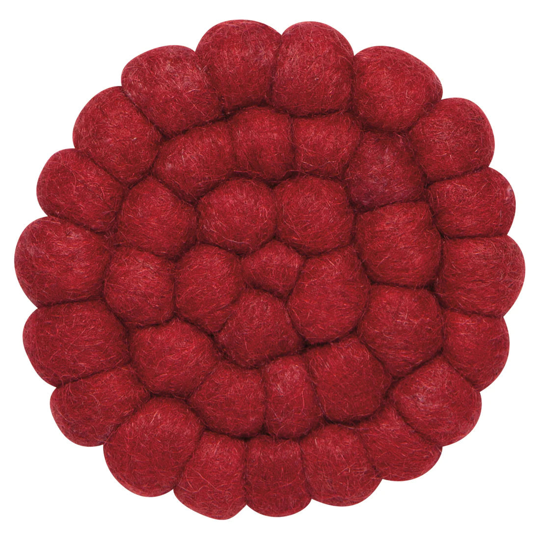 Recycled Felt Wool Chili Dot Coasters Set of 4