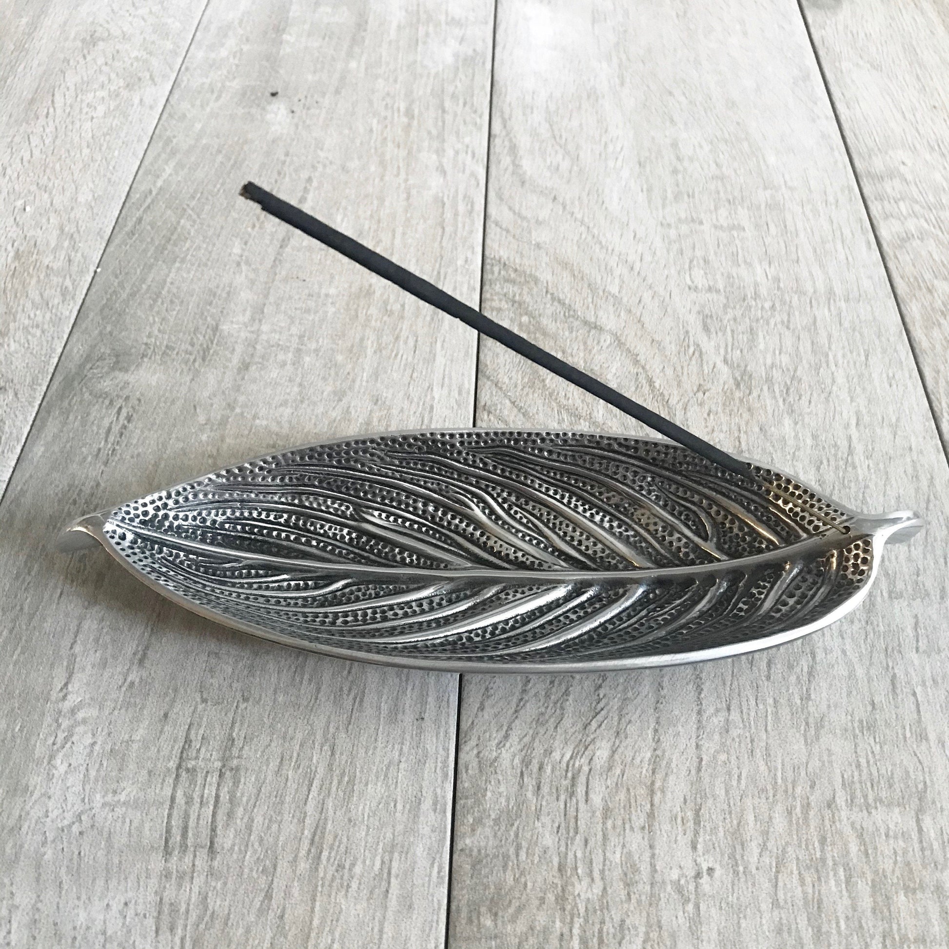 Recycled Metal Leaf Incense Holder