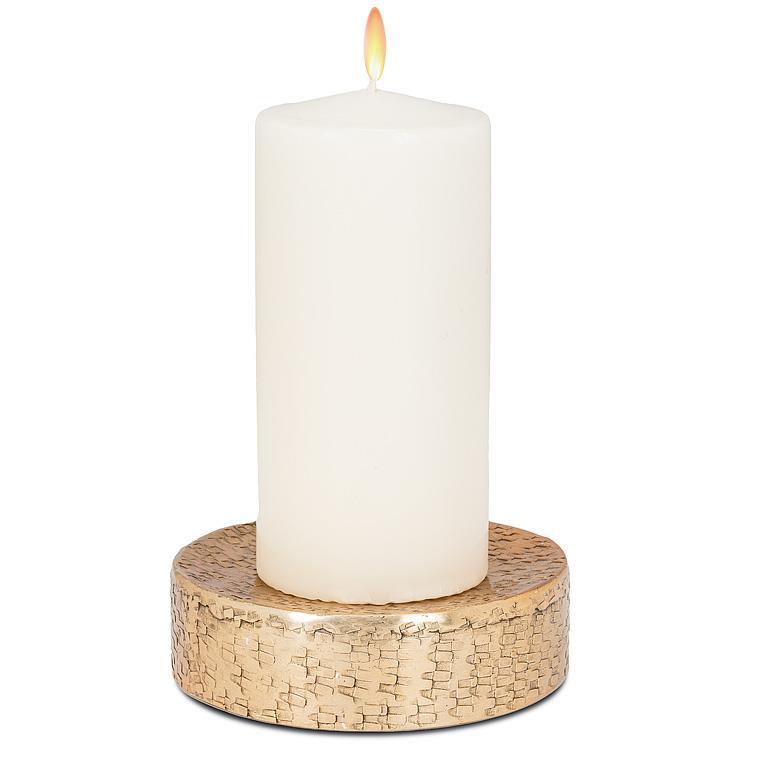 Round Hammered Aluminum Candle Base