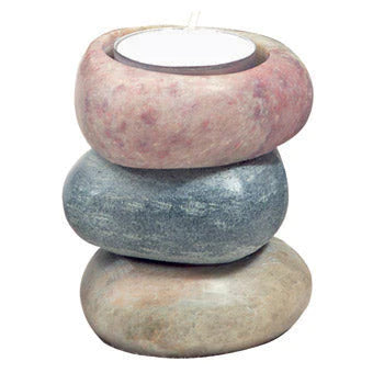 Soapstone 3 Stone Stacked Tealight Holder