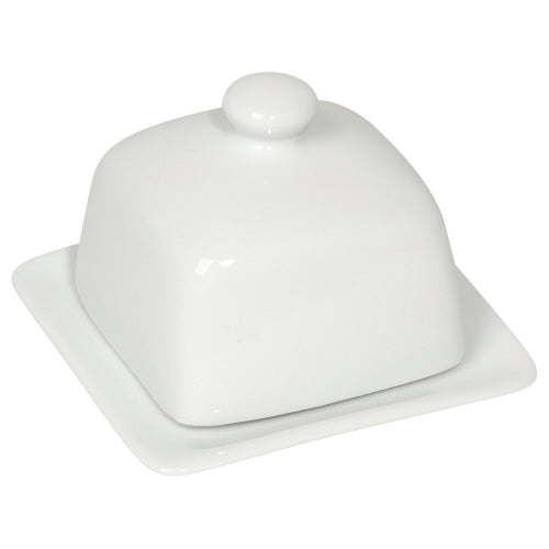 Square White Butter Dish