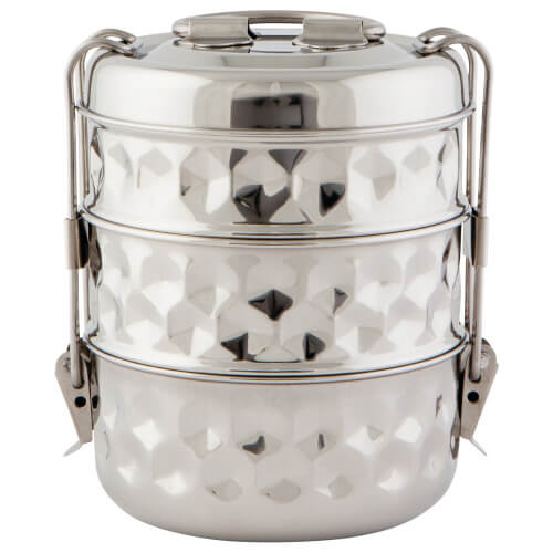 Stainless Steel Tiffin 3-tier 6in