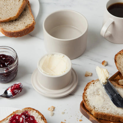 Stoneware Butter Crock - Matte Natural