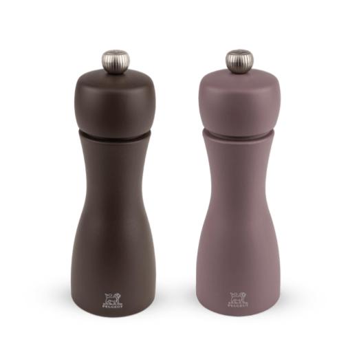 Tahiti Duo Hiver Salt & Pepper Mill Set - Taupe and Chocolate Brown