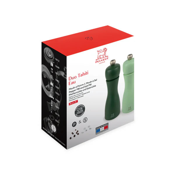 Tahiti Duo Salt & Pepper Mill Water Set - Moss & Mint Green