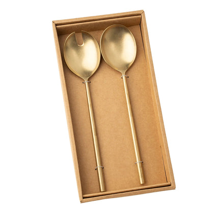 Tides Salad Servers - Set of 2 Tumbled Gold