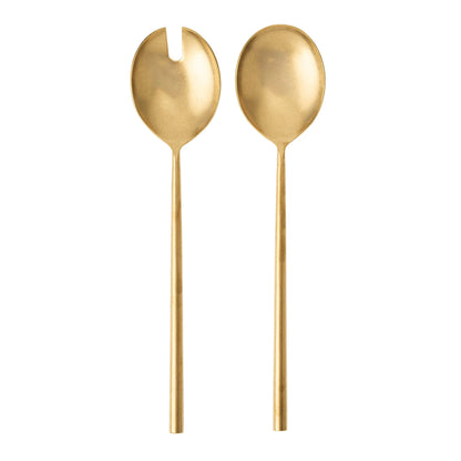 Tides Salad Servers - Set of 2 Tumbled Gold