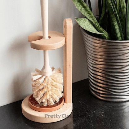 Toilet Brush Vegan in Wooden Stand by Redecker