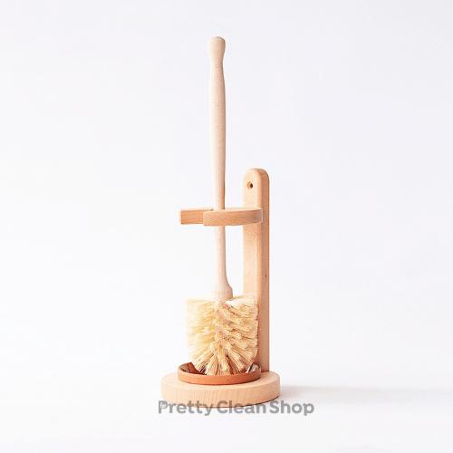 Toilet Brush Vegan in Wooden Stand by Redecker