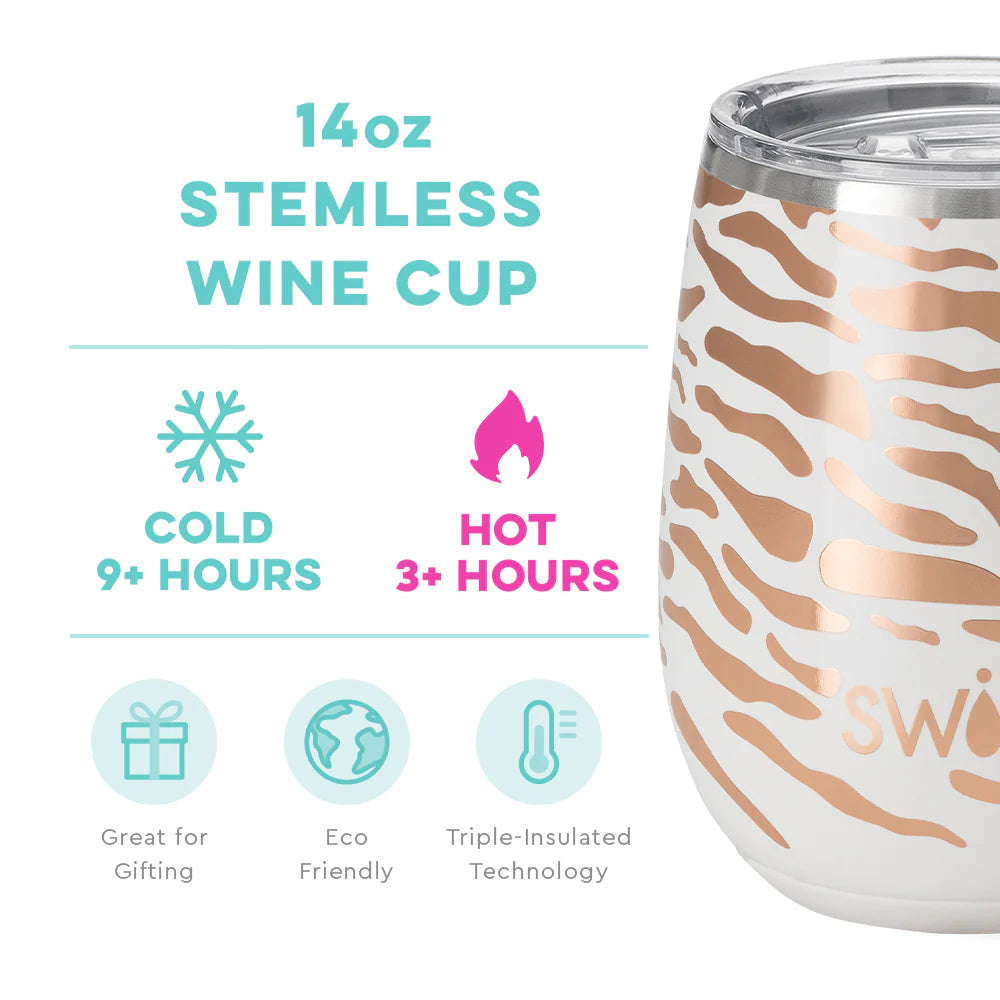 Travel Wine Cup (14oz) - Glamazon Rose - Swig Life