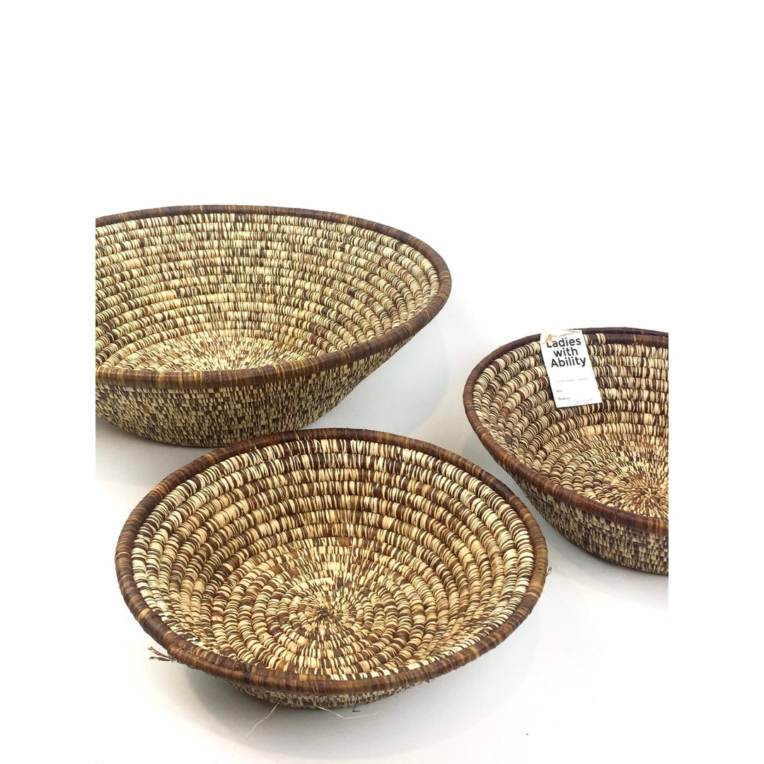 Ugandan Raffia Basket - Speckled - by Women with Abilities