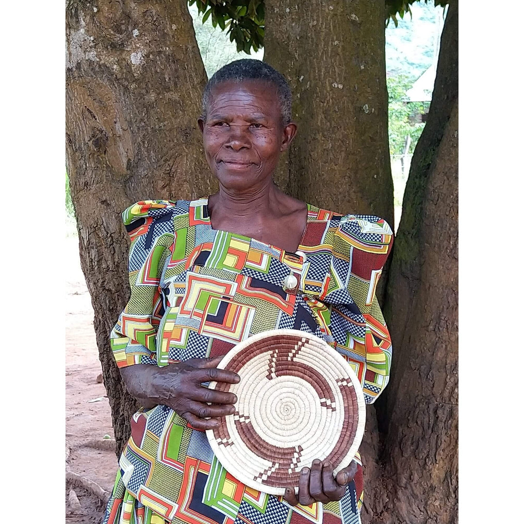 Ugandan Raffia Basket - Speckled - by Women with Abilities