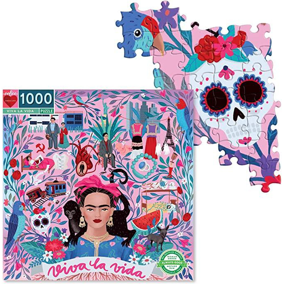 Viva la Vida 1000 Piece Square Puzzle by eeBoo Games Eeboo Prettycleanshop